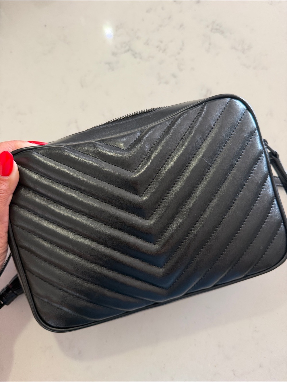 Authentic Saint Laurent Black Quilted Leather Camera Crossbody with YSL Monogram - Picture 6 of 9